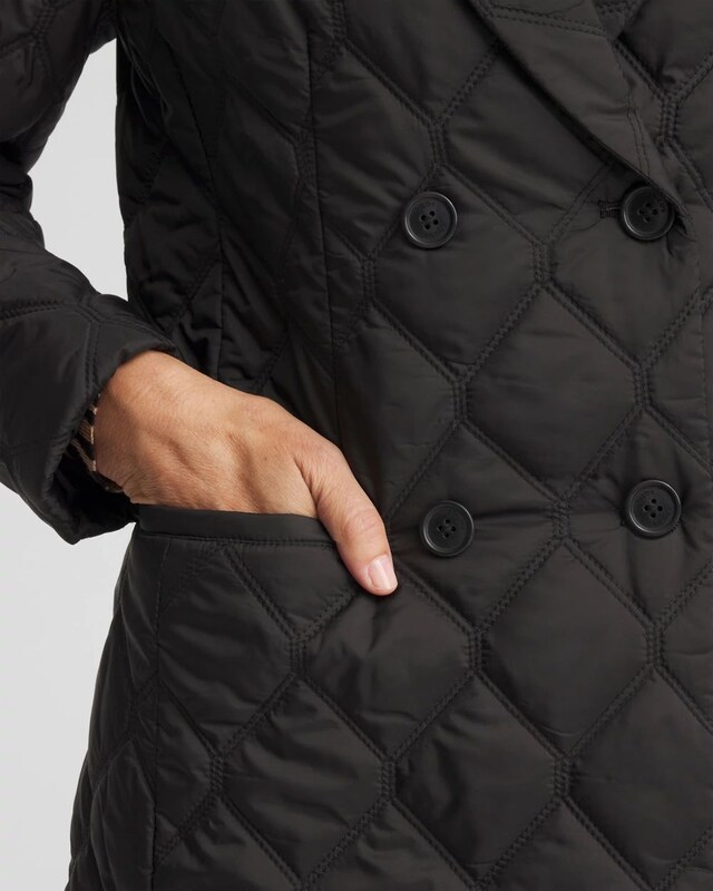 Nylon Quilted Double Breasted Blazer - image 4